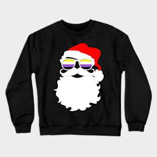 Santa Claus Nonbinary Pride Flag Sunglasses Crewneck Sweatshirt